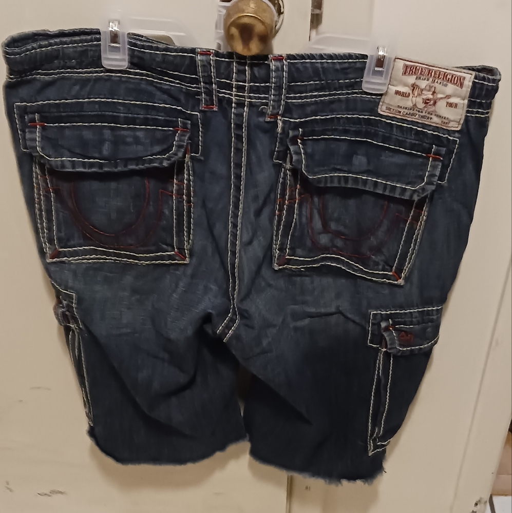True Religion Big T Cargo Cut Off Shorts